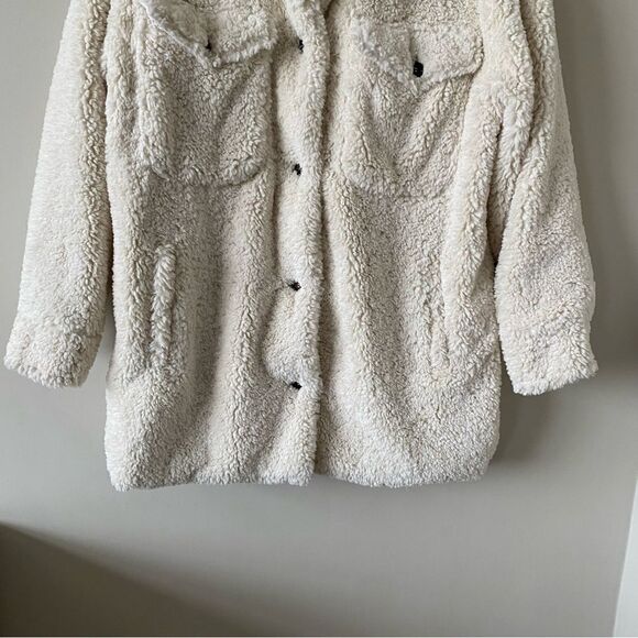 Esqualo-Fluffy Soft Teddy Coat- Off White - Picture 9 of 15